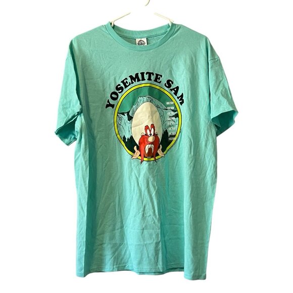 Yosemite Sam Half Dome Looney Tunes Delta T Shirt Mens‎ Adult Large Green NWT - Picture 1 of 10